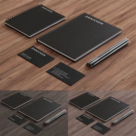 Black and elegant corporative stationery PSD file | Free ...