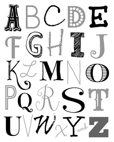 Black And White Alphabet Letters Pictures to Pin on ...