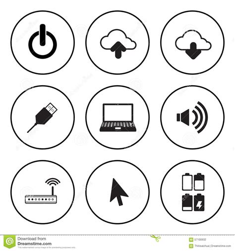 Black And White Circular Icon For Computer And Technology ...