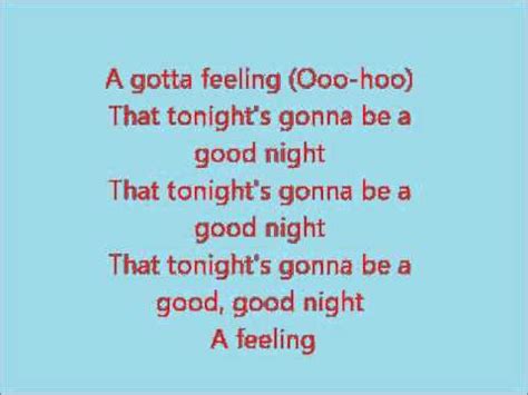 Black Eyed Peas   I Got A Feeling lyrics   YouTube