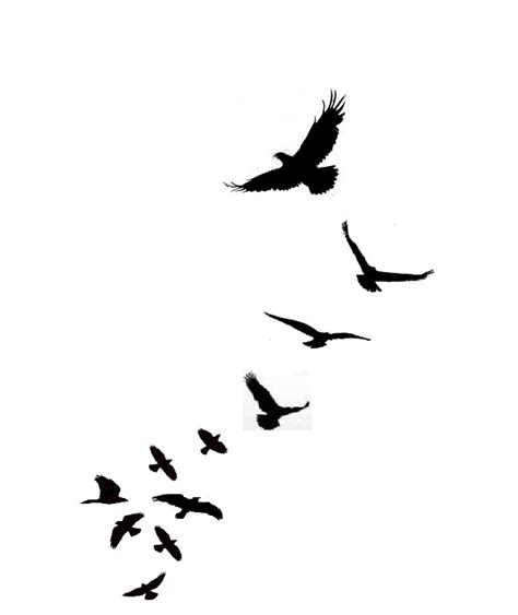Black Flying Birds Tattoo Stencil | Tattooshunt.com
