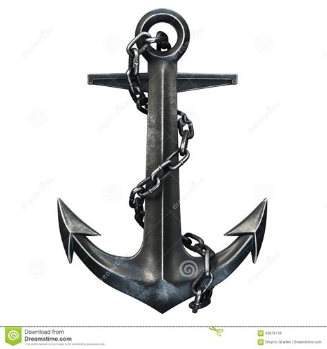 Black Iron Anchor On Black Background Stock Illustration ...