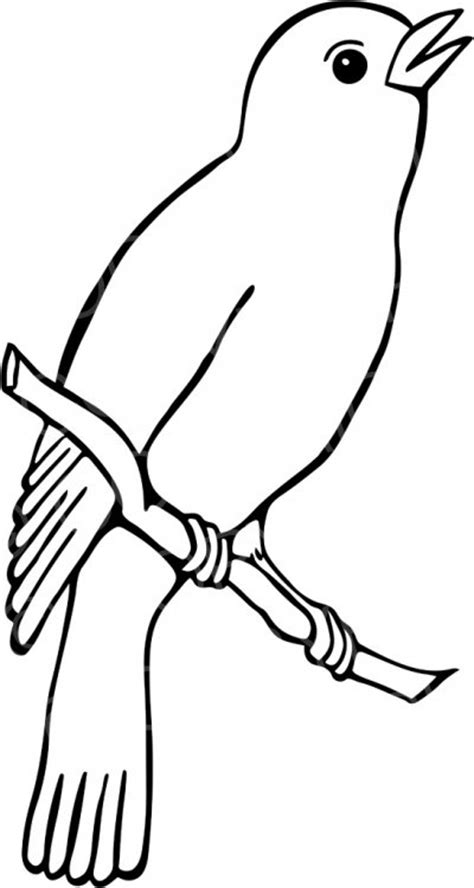 Black & White Line Drawing of a Chirping Bird Prawny Clip ...