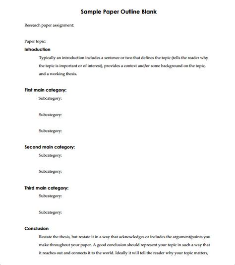 Blank Outline Template   5+ Free Sample, Example, Format ...