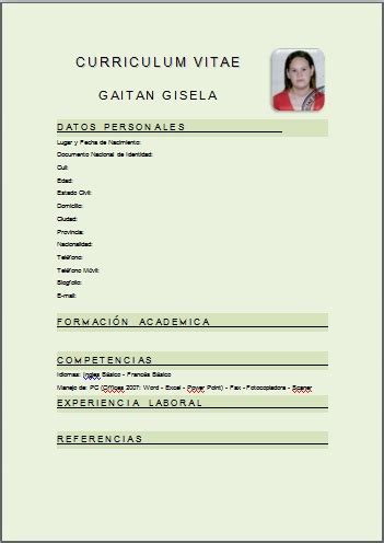 Blogfolio de Gisela Gaitan: Curriculum Vitae