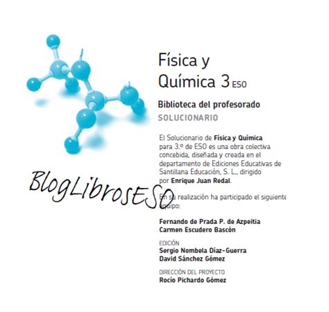 BlogLibrosESO: Santillana. Física y Química 3ºESO Solucionario