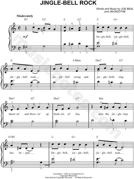 Bobby Helms  Jingle Bell Rock  Sheet Music  Easy Piano ...