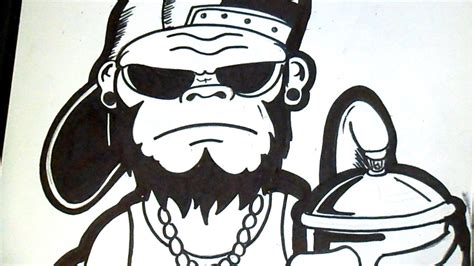 Bocetos De Graffitis Dibujos Cómo Dibujar Un Gorila ...