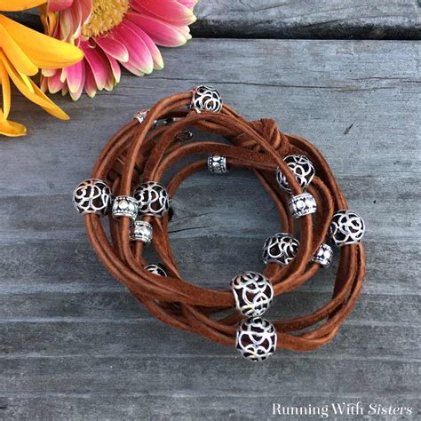 Boho Leather Wrap Bracelet   Running With Sisters