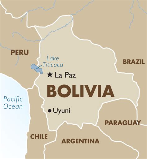 Bolivia Capital Map