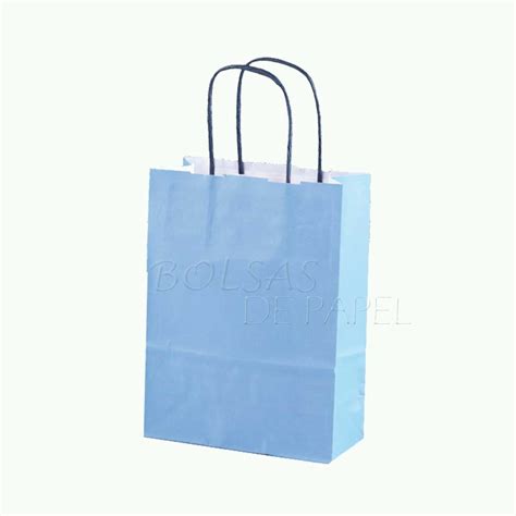 Bolsas de papel Azul Claro con asas | bolsas de papel