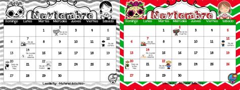 Bonito y útil calendario del mes noviembre | Material ...