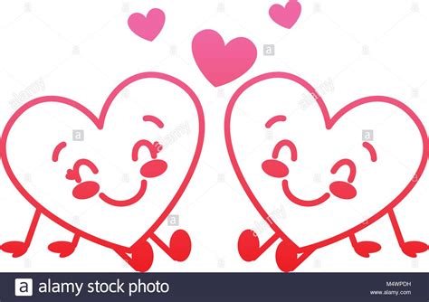 Bonitos corazones pareja sentada la relación de amor de ...