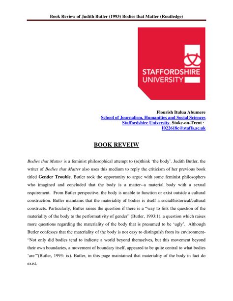Book Review of Judith Butler  1993 ...  PDF Download ...