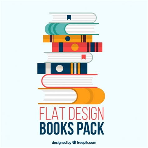 Books pack in flat design Vector | Free Download