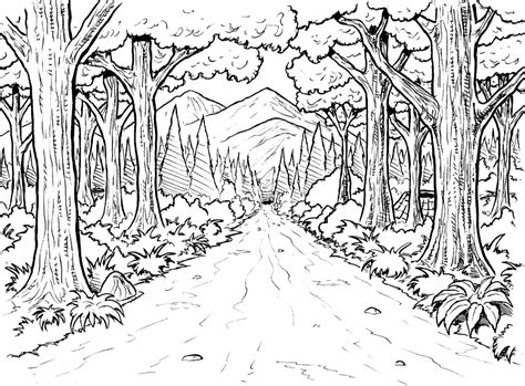 Bosque #4  Naturaleza  – Páginas para colorear