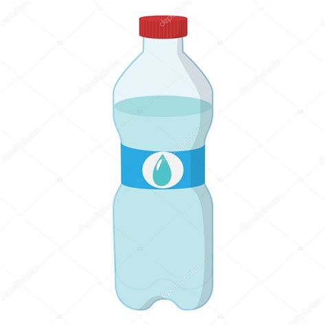 Botella de plástico de icono de dibujos animados de agua ...