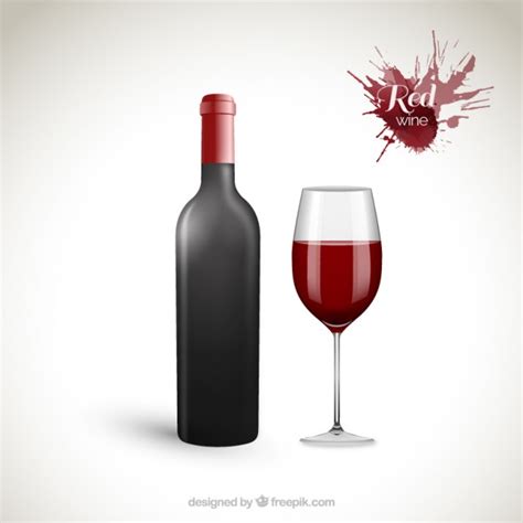 Botella de vino tinto y copa | Descargar Vectores gratis