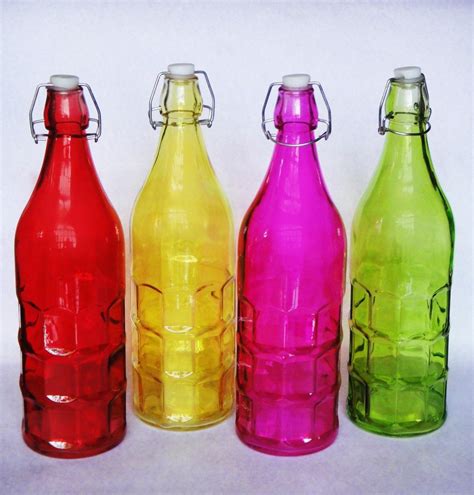 Botellas De Vidrio Vacías Con Tapón 1 Lt Florero Dulces ...