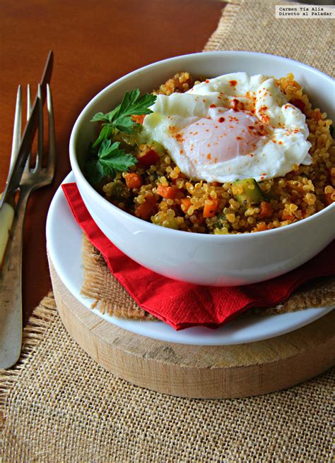 Bowl de quinoa, verduritas y huevo. Receta de cocina fácil ...