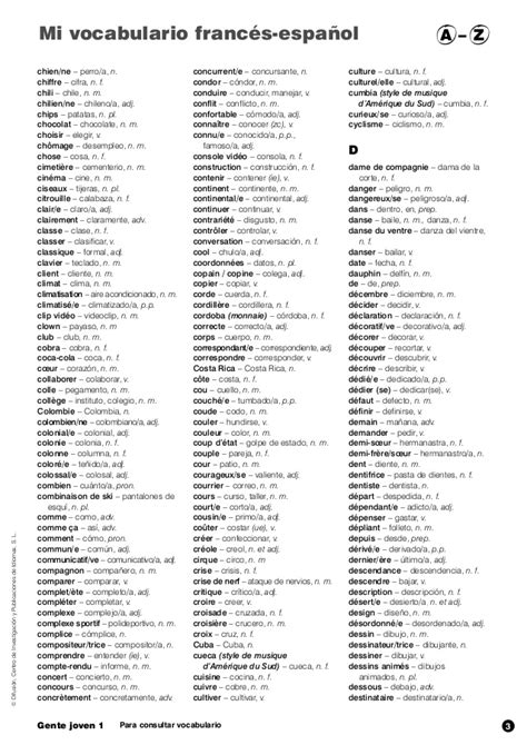 Breve diccionario frances español
