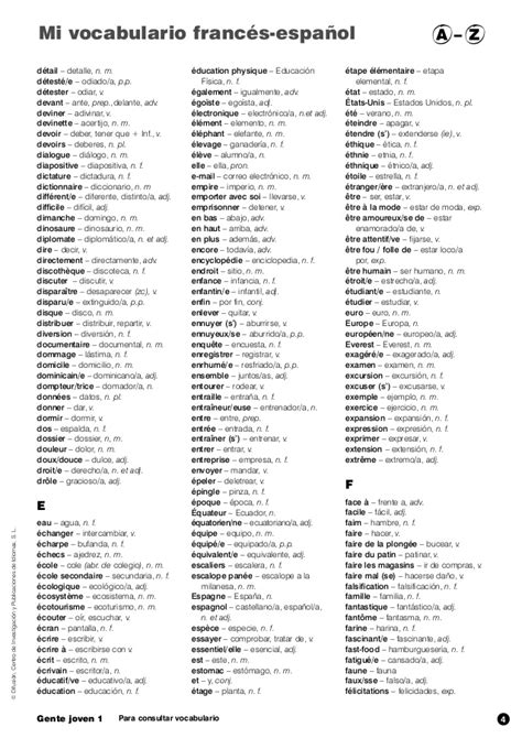 Breve diccionario frances español