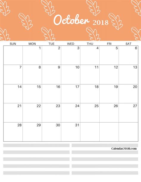 Bright Patterns 2018 Monthly Calendar | Calendar 2018