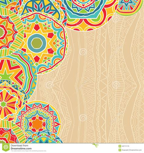Bright Rounds At Ethnic Background Stock Vector ...