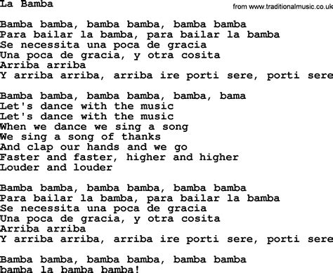 Bruce Springsteen song: La Bamba, lyrics