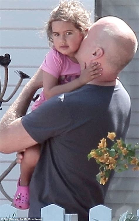 Bruce Willis kisses toddler daughter Mabel on LA film set ...