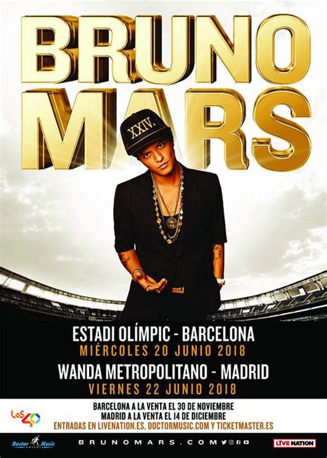 Bruno Mars actuará en Madrid y Barcelona en 2018 ...