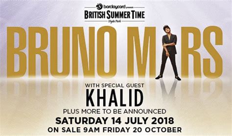 Bruno Mars tickets in London at Hyde Park on Sat, 14 Jul 2018