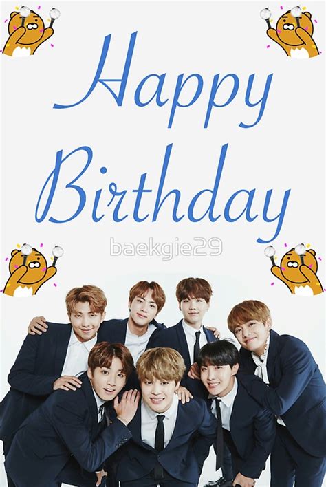 BTS Birthday Card  Stickers by baekgie29 | Redbubble