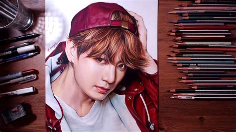 BTS : JungKook   colored pencil drawing | drawholic   YouTube