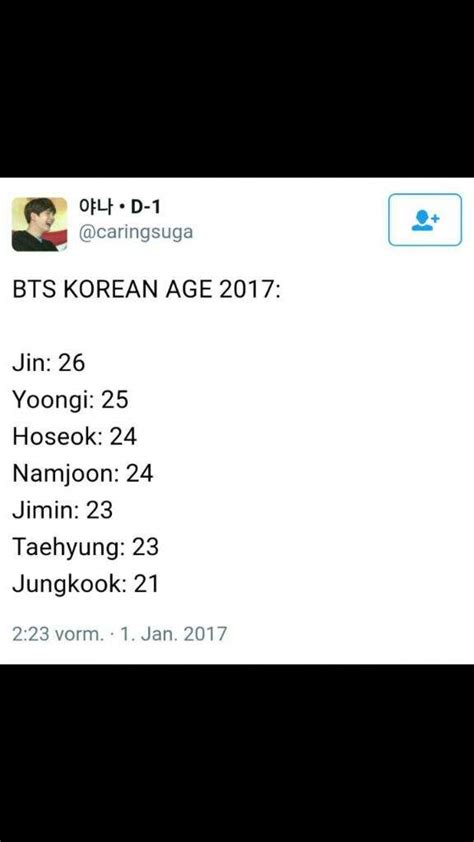 BTS KOREAN AGE 2017 | ARMY s Amino