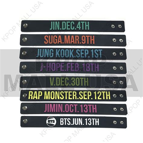 BTS Member Birthday Silicone Bracelet | KPOP Mall USA