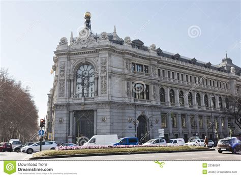 Building The Bank Of Spain In Madrid Editorial Photography ...