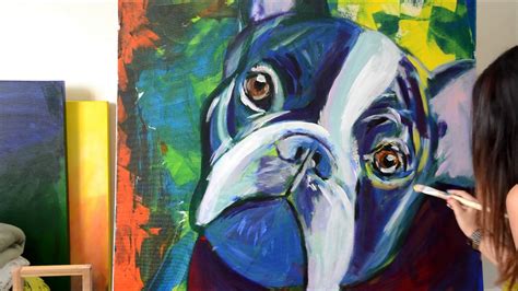 Bulldog Frances   Arte Pintura Acrilica sobre Tela   YouTube