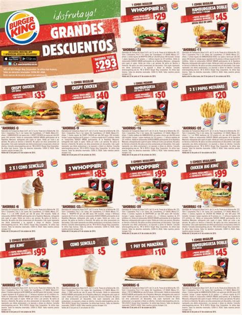 Burger King: Cupones de Descuento Octubre 2015
