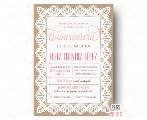Burlap and Lace Quinceanera Invitation // Quinceanera Invites