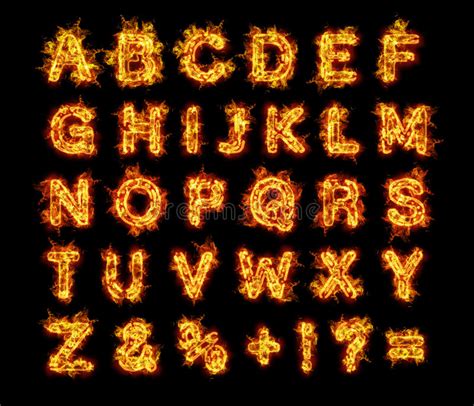 Burning Flames Fire Alphabet Letters Stock Illustration ...