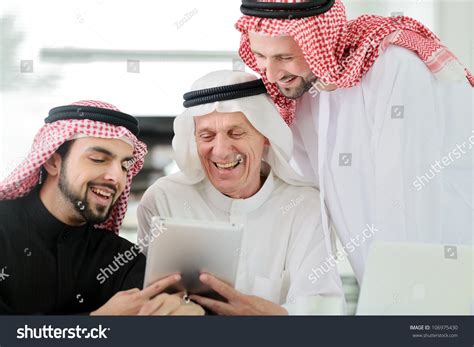 Business Arabic People At Meeting Indoor With Electronic ...