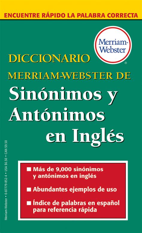 Buy Diccionario Merriam Webster de Sinónimos y Antónimos ...