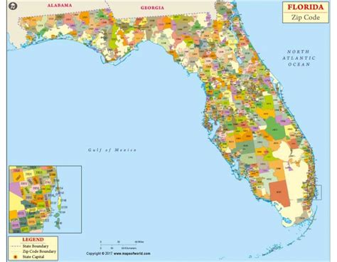 Buy Florida Zip Codes Map, Digital and Printed FL Zip ...
