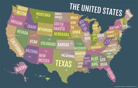 Buy USA Bold State Names Poster Map