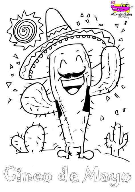 Cactus Mexicano para colorear el 5 de Mayo | Bordados ...