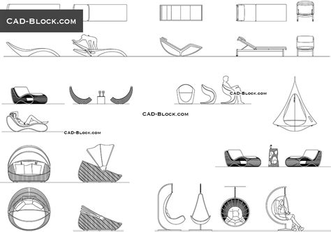 CAD blocks of comfortable, outdoor design furniture in ...