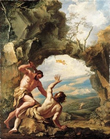 Cain smiting Abel with Gods Expulsion of Cain from the ...