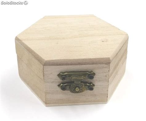 Caja de madera hexagonal, para manualidades
