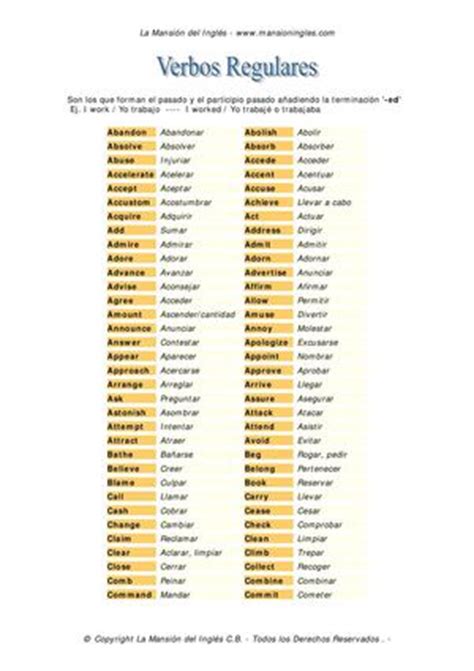 Calaméo   verbos regulares en inglés